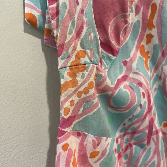 Lilly Pulitzer Courtney Tunic Dress Women's Small Jellies Be Jammin 3/4 Sleeve - Picture 7 of 9